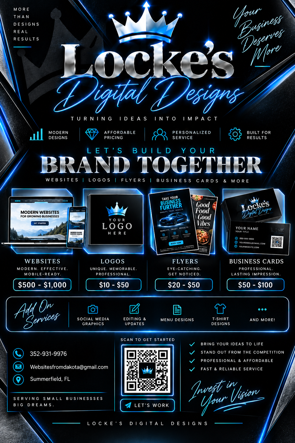 Locke's Digital Designs promotional flyer design example